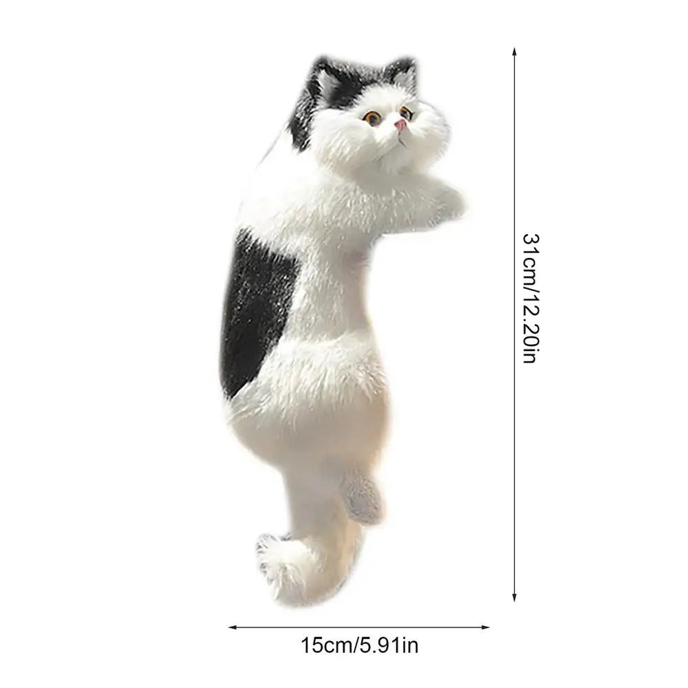 Creative Plush Cat Ornaments - Furry Hanging Figurines for Home and TV Decor