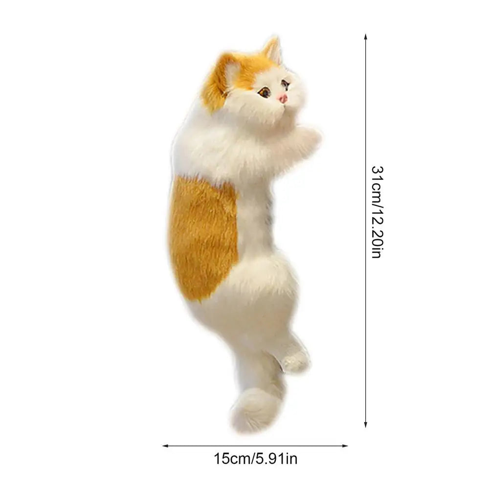 Creative Plush Cat Ornaments - Furry Hanging Figurines for Home and TV Decor