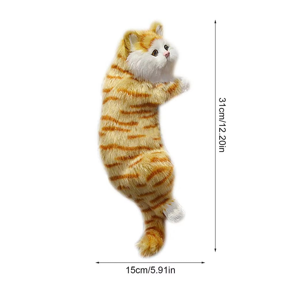 Creative Plush Cat Ornaments - Furry Hanging Figurines for Home and TV Decor